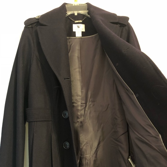 NWT Worthington Elegant Dark Grape Wool Peacoat, L - Picture 5 of 5